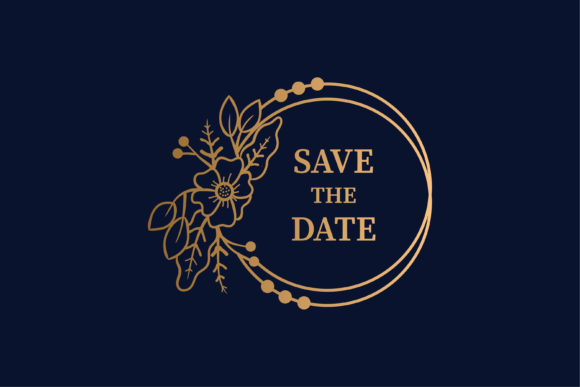 Circle Save the Date Element Floral
