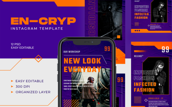 EN-CRYP Instagram Template: Elevate Your Techwear Brand with Stunning Visuals