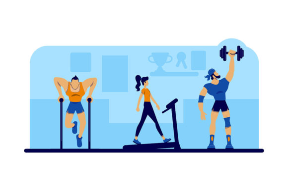 Gym Workout with Equipment 2D Web Banner: A Modern Tool for Fitness and Branding