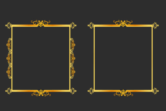 Luxury Golden Border Frame Set Design: Elevate Your Creative Projects