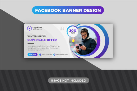 Violet Gradient Winter Facebook Cover